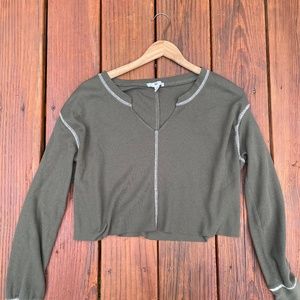 Green cropped sweater